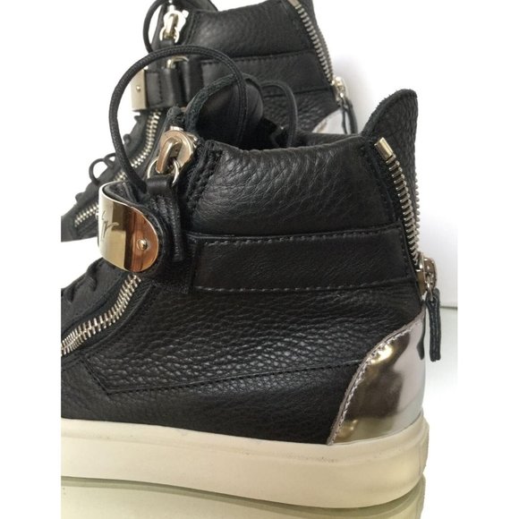 NEW GIUSEPPE ZANOTTI Textured Leather Hardware High-Top Sneakers (Size 39)-$825 main image 10